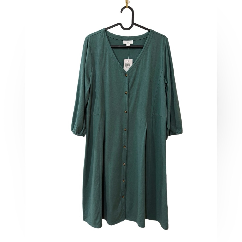 J. Jill Green V-Neck Button Sundress